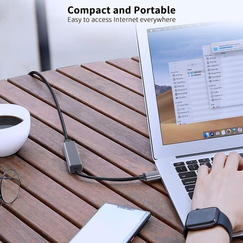 محول KIHENG USB C إلى Ethernet، RJ45 إلى USB C Thunderbolt 3/Type-C Gigabit Ethernet LAN محول شبكة متوافق مع Windows وMacBook وmacOS وMac Pro Mini والكمبيوتر المحمول والكمبيوتر الشخصي والمزيد in Kuwait