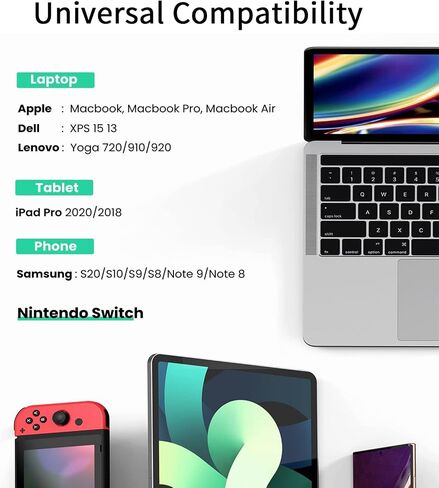 محول KIHENG USB C إلى Ethernet، RJ45 إلى USB C Thunderbolt 3/Type-C Gigabit Ethernet LAN محول شبكة متوافق مع Windows وMacBook وmacOS وMac Pro Mini والكمبيوتر المحمول والكمبيوتر الشخصي والمزيد in Kuwait