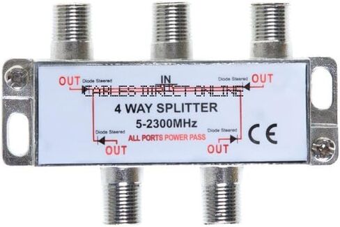 Cables Direct Online 3 Way Bi-Directional 5-2300 MHz Indoor and Outdoor Waterproof Coaxial Antenna Splitter for RG6 RG59 Coax Cable Satellite HDTV (3 Ports) in Kuwait