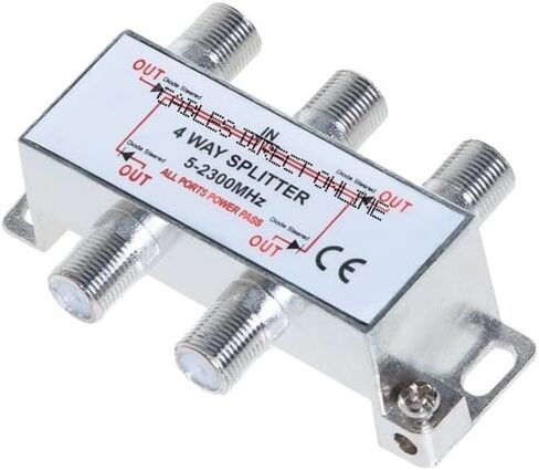 Cables Direct Online 3 Way Bi-Directional 5-2300 MHz Indoor and Outdoor Waterproof Coaxial Antenna Splitter for RG6 RG59 Coax Cable Satellite HDTV (3 Ports) in Kuwait