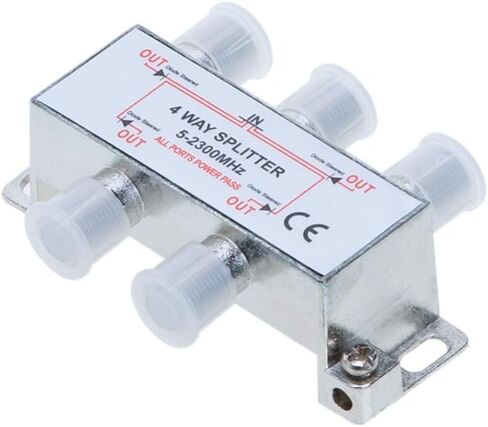 Cables Direct Online 3 Way Bi-Directional 5-2300 MHz Indoor and Outdoor Waterproof Coaxial Antenna Splitter for RG6 RG59 Coax Cable Satellite HDTV (3 Ports) in Kuwait