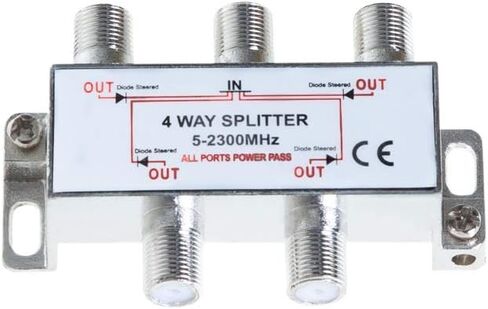 Cables Direct Online 3 Way Bi-Directional 5-2300 MHz Indoor and Outdoor Waterproof Coaxial Antenna Splitter for RG6 RG59 Coax Cable Satellite HDTV (3 Ports) in Kuwait