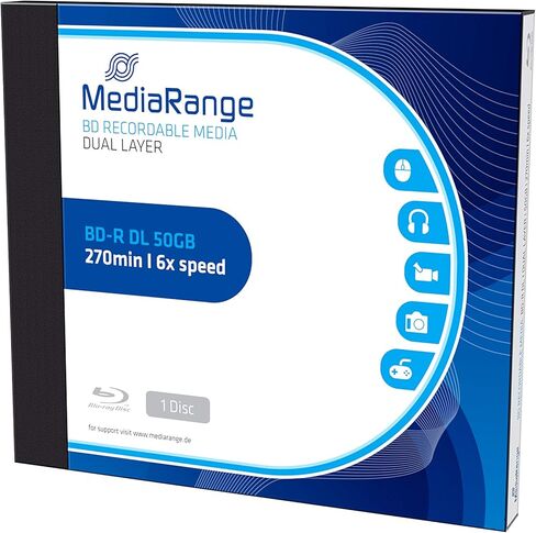 أقراص MediaRange BD-R DL الفارغة (سرعة 6X، علبة مجوهرات سعة 50 جيجابايت، حزمة من 1) in Saudi Arabia