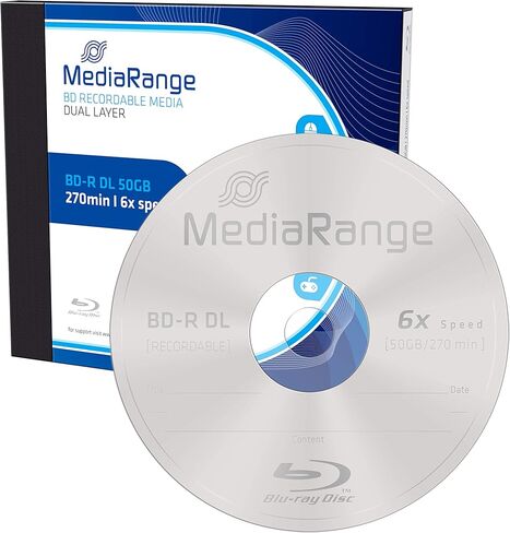 أقراص MediaRange BD-R DL الفارغة (سرعة 6X، علبة مجوهرات سعة 50 جيجابايت، حزمة من 1) in Saudi Arabia