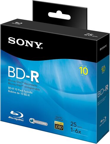 Sony 10BNR25RNS 6x 25GB Recordable Blu-Ray Disc - 10 Pack Spindle in Saudi Arabia