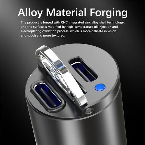 Wekttznol USB C Car Charger, PD 30W & PD 30W Type C Car Charger with Mini and All-Metal Body, Compatible with iPhone 14/13/12 Pro Max/Pro/Samsung Galaxy 22/Google Pixel in Saudi Arabia