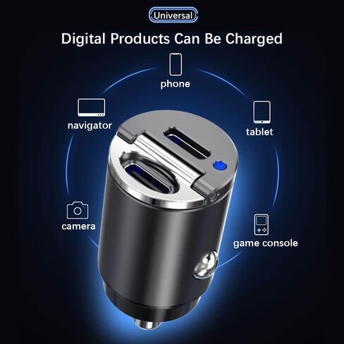 Wekttznol USB C Car Charger, PD 30W & PD 30W Type C Car Charger with Mini and All-Metal Body, Compatible with iPhone 14/13/12 Pro Max/Pro/Samsung Galaxy 22/Google Pixel in Saudi Arabia