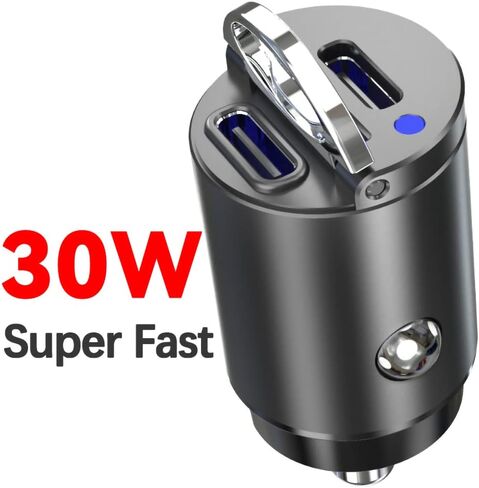 Wekttznol USB C Car Charger, PD 30W & PD 30W Type C Car Charger with Mini and All-Metal Body, Compatible with iPhone 14/13/12 Pro Max/Pro/Samsung Galaxy 22/Google Pixel in Saudi Arabia