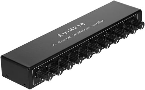 MAKIVI 1PC AU-HP10 10 قناة مضخم صوت ستيريو لسماعات الرأس أسود صوت 1 مدخل 10 مضخم إخراج - تحكم NJM4556A DC12-24V in Kuwait