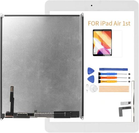 Screen Replacement For iPad Air 1st Generation 9.7inch A1474 A1475 A1476（Not For Air 2）LCD Display And Touch Screen digitizer With Home Button & Free Tool Repair Kit & Screen Protector (Black) in Saudi Arabia
