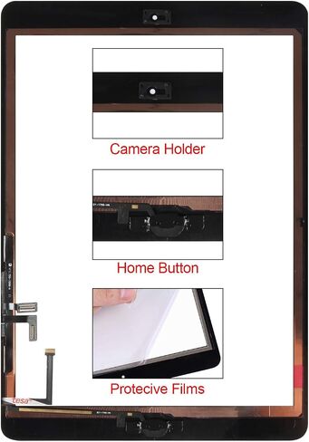 Screen Replacement For iPad Air 1st Generation 9.7inch A1474 A1475 A1476（Not For Air 2）LCD Display And Touch Screen digitizer With Home Button & Free Tool Repair Kit & Screen Protector (Black) in Saudi Arabia
