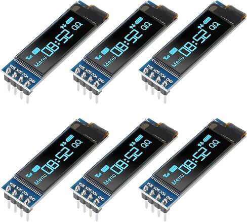 JUZITAO 6 قطعة I2C وحدة عرض 0.91 بوصة I2C OLED وحدة عرض أزرق I2C OLED شاشة سائق تيار مستمر 3.3 فولت ~ 5 فولت (لون العرض الأزرق) in Saudi Arabia