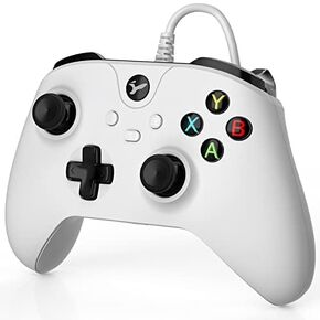 وحدة تحكم سلكية YCCSKY لأجهزة Xbox One/Xbox Series X|S، وحدة تحكم ألعاب الكمبيوتر المتوافقة مع Windows 11/10، لوحة ألعاب مع مقبس صوت وتوربو مزدوج الاهتزاز (أبيض نقي) in Kuwait