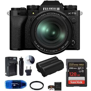 Fujifilm X-T5 Mirrorless Digital Camera with XF 16-80mm f/4 R OIS WR Lens Bundle, Includes: SanDisk 128GB Extreme PRO SDXC Memory Card, Spare Fujifilm NP-W235 Battery + More (Silver) in Saudi Arabia