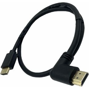 HDMI 2.0 Cable 4K 60HZ, Dafensoy High-Speed HDMI Male to Male 90 Degree Elbow Cable, Support 4K Ultra HD 3D 1080P Ethernet and Audio Return ARC Compatible PC Laptop TV Etc 2FT (Bend Down) in Kuwait