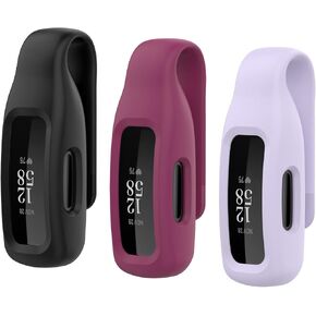 3 Pack Clip Case Compatible with Fitbit Inspire 3, Soft Silicone Clip Clasp Case Replacement for Fitbit Inspire 3 Accessory (Blue/Black/Rock Cyan) in Saudi Arabia