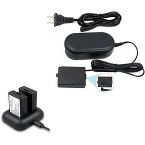 قطعتان من بطاريات LP-E10 + محول طاقة تيار متردد ACK-E10 لكاميرات Canon EOS Rebel T3 T5 T6 T7 T100 Kiss X50 X70 X80 X90 1100D 1200D 1300D 1500D 4000D (متوافقة بنسبة 100% مع الأصلي) in Kuwait