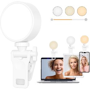 Elfofle 54 LED Selfie Ring Light 3 Color Light Portable LED Video Clip Light 3000K-6500K للهاتف والكمبيوتر المحمول والمكياج ومؤتمرات الفيديو والكاميرا in Kuwait