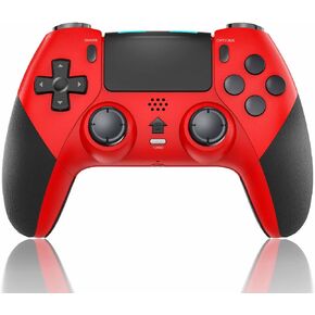 وحدة تحكم لاسلكية TECHPEIN متوافقة مع PS4/Pro/Slim/PC، جهاز تحكم عن بعد للألعاب لوحدة تحكم Playstation 4 مع عصا تحكم دقيقة محسنة/Turbo/صدمة مزدوجة/صوت/جيروسكوب 6 محاور/بطارية 800 مللي أمبير في الساعة (أحمر) in Kuwait