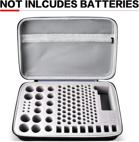 Battery Organizer Storage Case Holder with Tester BT-168, Batteries Variety Pack Bag, Holds 140+ AA, AAA, C, D, 9V, Lithium 3V Button Batteries, Battery Caddy Container(Not includes Batteries)(Black) in Saudi Arabia