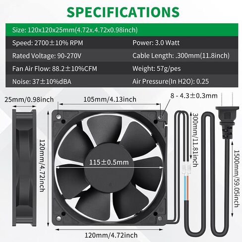 EC 60mm x 25mm Mini Muffin Fan Cooling Axial AC 110v 120v 220v 240v in Kuwait