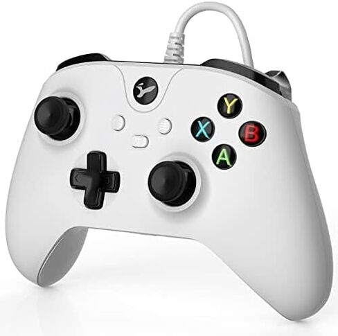 وحدة تحكم سلكية YCCSKY لأجهزة Xbox One/Xbox Series X|S، وحدة تحكم ألعاب الكمبيوتر المتوافقة مع Windows 11/10، لوحة ألعاب مع مقبس صوت وتوربو مزدوج الاهتزاز (أبيض نقي) in Kuwait