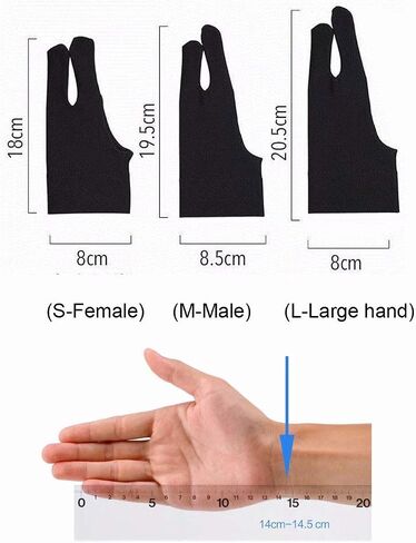 Art 2-Finger Glove for Drawing Tablets Lycra Glove Artist Drawing Glove for Graphics Tablet Light Box Tracing Light Pad in Kuwait