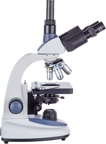 AmScope T380B Professional Compound Trinocular Microscope, 40X-2000X Magnification, WF10x and WF20x Eyepieces, Brightfield, LED Illumination, Abbe Condenser, Double-Layer Mechanical Stage, 85-265V Wide-Voltage Power Supply in Saudi Arabia