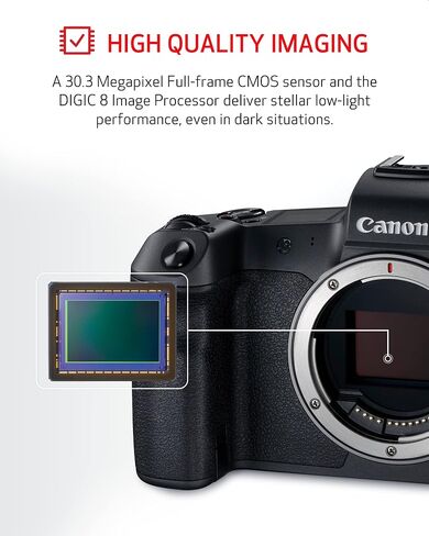 Canon EOS R RF24-105mm F4-7.1 IS STM Lens Kit, Vlogging and Content Creator Camera 4K UHD, Digital Single-Lens Non-Reflex AF/AE, 0.4 Magnification, Mirrorless and Full-Frame, Compact & Lightweight in Kuwait