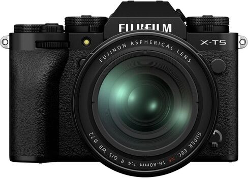 كاميرا Fujifilm X-T5 الرقمية بدون مرآة مع حزمة عدسة XF 16-80 مم f/4 R OIS WR، تتضمن: بطاقة ذاكرة SanDisk Extreme PRO SDXC بسعة 128 جيجابايت، بطارية Fujifilm NP-W235 الاحتياطية + المزيد (فضي) in Saudi Arabia