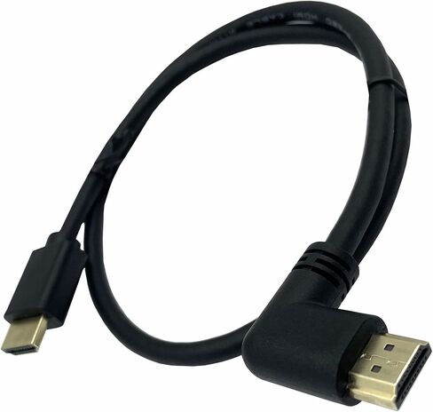 HDMI 2.0 Cable 4K 60HZ, Dafensoy High-Speed HDMI Male to Male 90 Degree Elbow Cable, Support 4K Ultra HD 3D 1080P Ethernet and Audio Return ARC Compatible PC Laptop TV Etc 2FT (Bend Down) in Kuwait