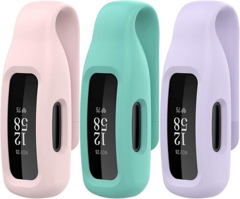 FitTurn 3-Pack Clips with Steel Sheet Compatible with Fitbit Inspire 3/Inspire 2/ACE 3 Fitness Tracker, Replacement Soft Color Silicone Clip 360° Protection Holder Accessory in Saudi Arabia