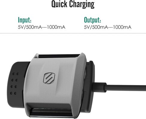 MoKo Scosche Rhythm+ قاعدة شاحن لمراقبة معدل ضربات القلب، شاحن USB بديل لقاعدة الشحن مع كابل شحن 1 متر لإيقاع Scosche + سوار ذراع لمراقبة معدل ضربات القلب، أسود in Kuwait