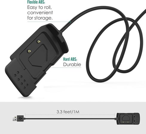 MoKo Scosche Rhythm+ قاعدة شاحن لمراقبة معدل ضربات القلب، شاحن USB بديل لقاعدة الشحن مع كابل شحن 1 متر لإيقاع Scosche + سوار ذراع لمراقبة معدل ضربات القلب، أسود in Kuwait
