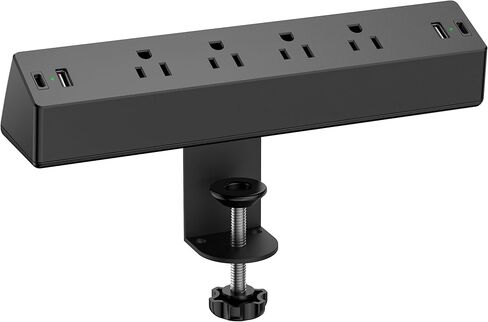 شريط طاقة بمشبك مكتب مع منافذ USB C، وواقي زيادة التيار 1080J مع سلك تمديد بطول 6 أقدام، وشريط طاقة مثبت على حافة المكتب مع 4 منافذ USB، يناسب حافة سطح الطاولة مقاس 1.7 بوصة. in Kuwait