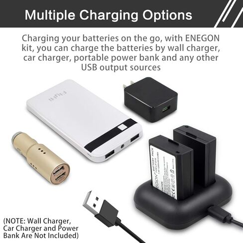 قطعتان من بطاريات LP-E10 + محول طاقة تيار متردد ACK-E10 لكاميرات Canon EOS Rebel T3 T5 T6 T7 T100 Kiss X50 X70 X80 X90 1100D 1200D 1300D 1500D 4000D (متوافقة بنسبة 100% مع الأصلي) in Kuwait