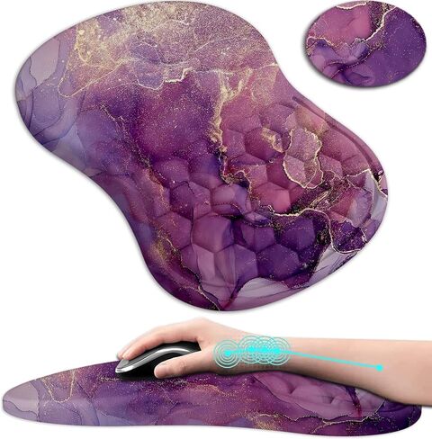 لوحة ماوس مريحة من Hiyong، دعم معصم لوحة الماوس، مسند معصم لوحة المفاتيح، إسفنج ذاكرة مريح لتخفيف الألم، لوحة ماوس مع قاعدة PU غير قابلة للانزلاق للوحة مفاتيح الكمبيوتر المكتبية والمنزل in Kuwait