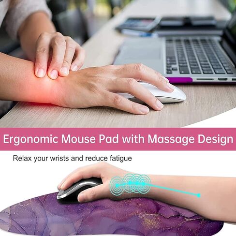 لوحة ماوس مريحة من Hiyong، دعم معصم لوحة الماوس، مسند معصم لوحة المفاتيح، إسفنج ذاكرة مريح لتخفيف الألم، لوحة ماوس مع قاعدة PU غير قابلة للانزلاق للوحة مفاتيح الكمبيوتر المكتبية والمنزل in Kuwait