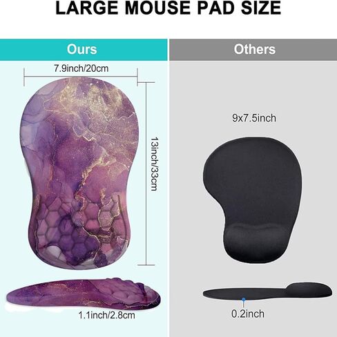 لوحة ماوس مريحة من Hiyong، دعم معصم لوحة الماوس، مسند معصم لوحة المفاتيح، إسفنج ذاكرة مريح لتخفيف الألم، لوحة ماوس مع قاعدة PU غير قابلة للانزلاق للوحة مفاتيح الكمبيوتر المكتبية والمنزل in Kuwait