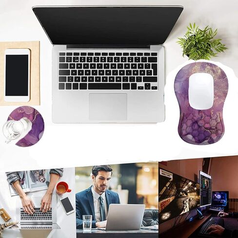 لوحة ماوس مريحة من Hiyong، دعم معصم لوحة الماوس، مسند معصم لوحة المفاتيح، إسفنج ذاكرة مريح لتخفيف الألم، لوحة ماوس مع قاعدة PU غير قابلة للانزلاق للوحة مفاتيح الكمبيوتر المكتبية والمنزل in Kuwait