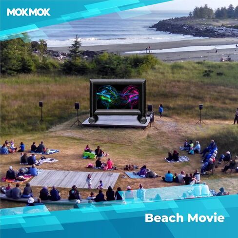 Mokmok Inflatable Projector Screen 16ft Inflatable Movie Screen Outdoor with Air Blower and Storage Bag, Front and Rear Projection Inflatable Projector Screen for Outside Movie Night in Saudi Arabia