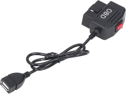 كابل طاقة Yosoo Health Gear obd، كابل محول طاقة 48 سم/18.9 بوصة obd مع زر تبديل وضع Acc حماية الجهد المنخفض مناسب لشحن هاتف كاميرا داش in Saudi Arabia
