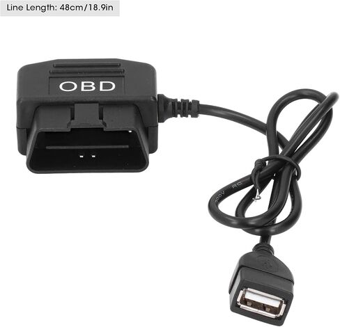كابل طاقة Yosoo Health Gear obd، كابل محول طاقة 48 سم/18.9 بوصة obd مع زر تبديل وضع Acc حماية الجهد المنخفض مناسب لشحن هاتف كاميرا داش in Saudi Arabia