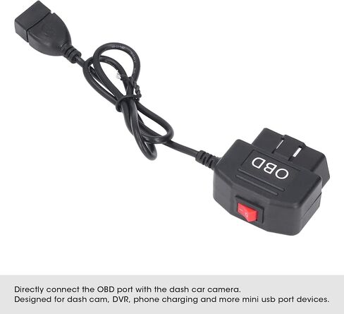 كابل طاقة Yosoo Health Gear obd، كابل محول طاقة 48 سم/18.9 بوصة obd مع زر تبديل وضع Acc حماية الجهد المنخفض مناسب لشحن هاتف كاميرا داش in Saudi Arabia