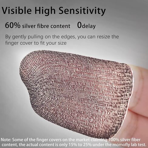 مومو فلاي اغطية اصابع للالعاب مصنوعة من الالياف الفضية بنسبة 60% (6 عبوات) مضادة لازالة الشاشات التي تعمل باللمس وجيدة التهوية ومضادة للعرق لتصوير الاطلاق على الهاتف المحمول للعبة بابجي in Kuwait