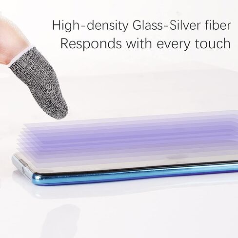 مومو فلاي اغطية اصابع للالعاب مصنوعة من الالياف الفضية بنسبة 60% (6 عبوات) مضادة لازالة الشاشات التي تعمل باللمس وجيدة التهوية ومضادة للعرق لتصوير الاطلاق على الهاتف المحمول للعبة بابجي in Kuwait