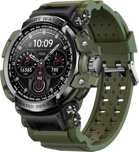 ساعات ذكية للنساء والرجال، ساعة ذكية مع ضغط الدم، مراقب أكسجين الدم، جهاز تتبع اللياقة البدنية المقاوم للماء IP68، شاشة 1.32 بوصة عالية الدقة لمراقبة النوم، ساعة تتبع الصحة لنظام iOS وأندرويد (أخضر) in Kuwait