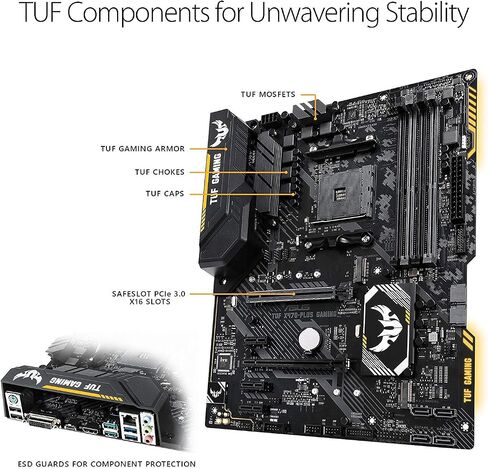ASUS TUF X470-Plus Gaming AMD Ryzen 2 AM4 DDR4 HDMI DVI M.2 ATX Motherboard in Saudi Arabia
