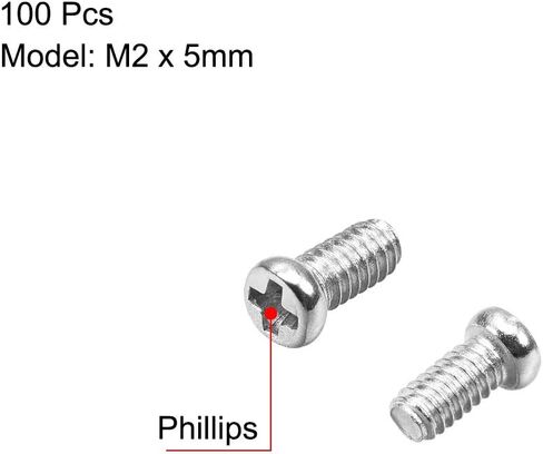 Uxcell M2x6mm فيليبس برغي السحابة أسود 2.8x1.1 مللي متر برغي رئيس لأجهزة الكمبيوتر المحمول PC TV مروحة التبديل 100 قطعة in Kuwait