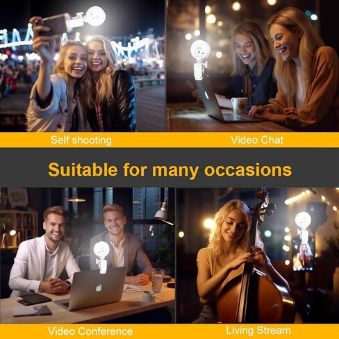 Elfofle 54 LED Selfie Ring Light 3 Color Light Portable LED Video Clip Light 3000K-6500K للهاتف والكمبيوتر المحمول والمكياج ومؤتمرات الفيديو والكاميرا in Kuwait